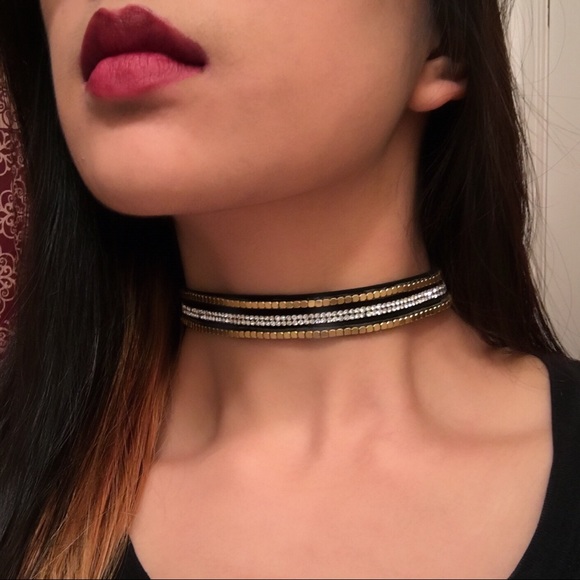 Studded Rhinestone Choker - Picture 2 of 4
